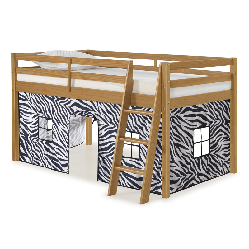 Zoomie Kids Gladwin Twin Solid Brazilian Pine Wood Junior Loft Bed With